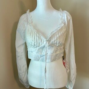 Cider White Ruffled Blouse